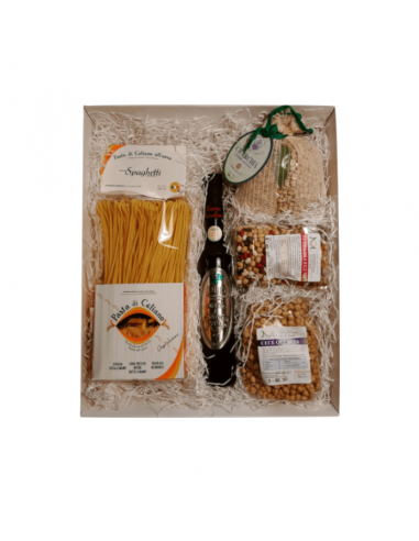 Fantasy of legumes and cereals in gift box