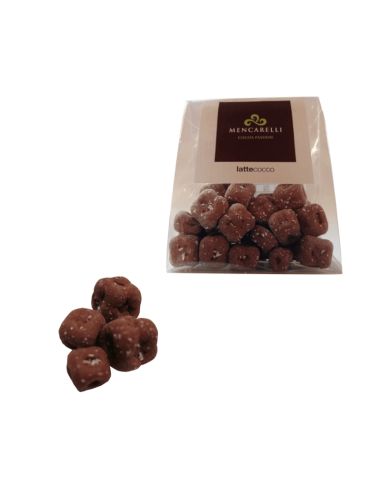 Coconut Cubes covered with milk chocolate